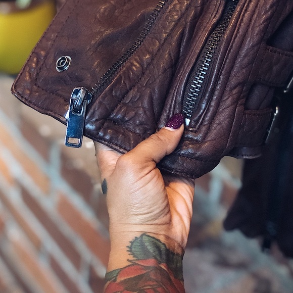 Wilson’s Chocolate Leather Moto Jacket - Picture 7 of 8